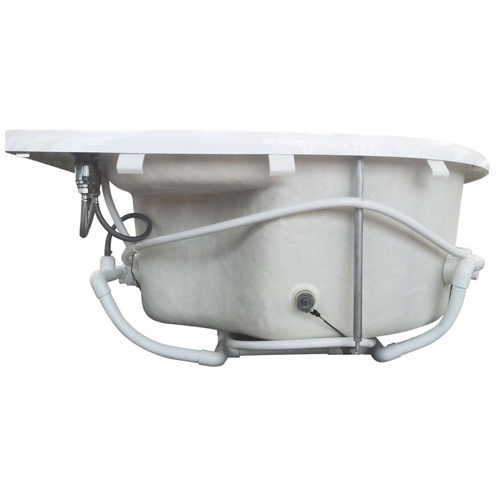 EAGO 6 ft Left Corner Acrylic White Whirlpool Bathtub for Two AM124ETL-L