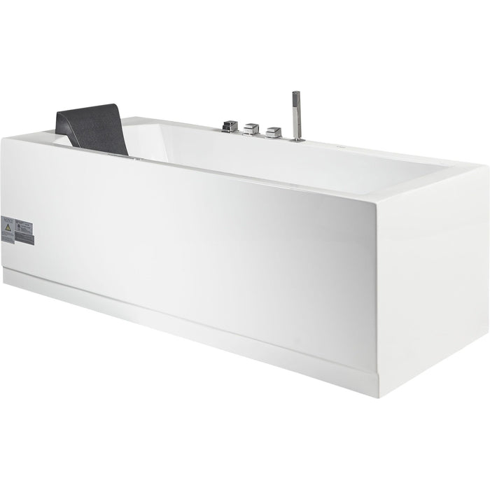 EAGO 5 ft Acrylic White Rectangular Whirlpool Bathtub w/ Fixtures AM154ETL-R5