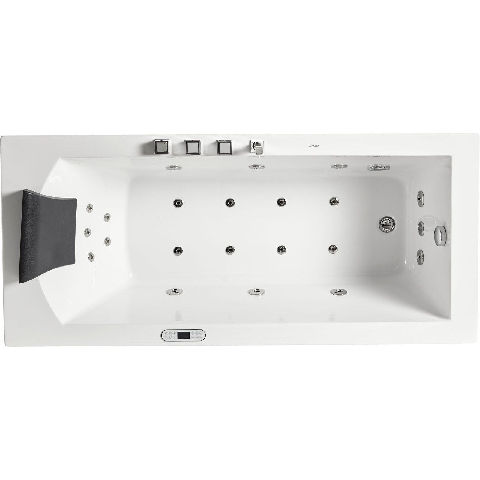 EAGO 5 ft Acrylic White Rectangular Whirlpool Bathtub w/ Fixtures AM154ETL-R5