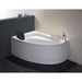 EAGO 59" Single Person Corner White Acrylic Whirlpool BathTub AM161-R