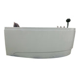 EAGO 59" Single Person Corner White Acrylic Whirlpool BathTub AM161-R