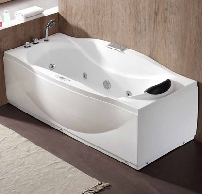 EAGO  6 ft Left Drain Acrylic White Whirlpool Bathtub w/ Fixtures - AM189ETL-L