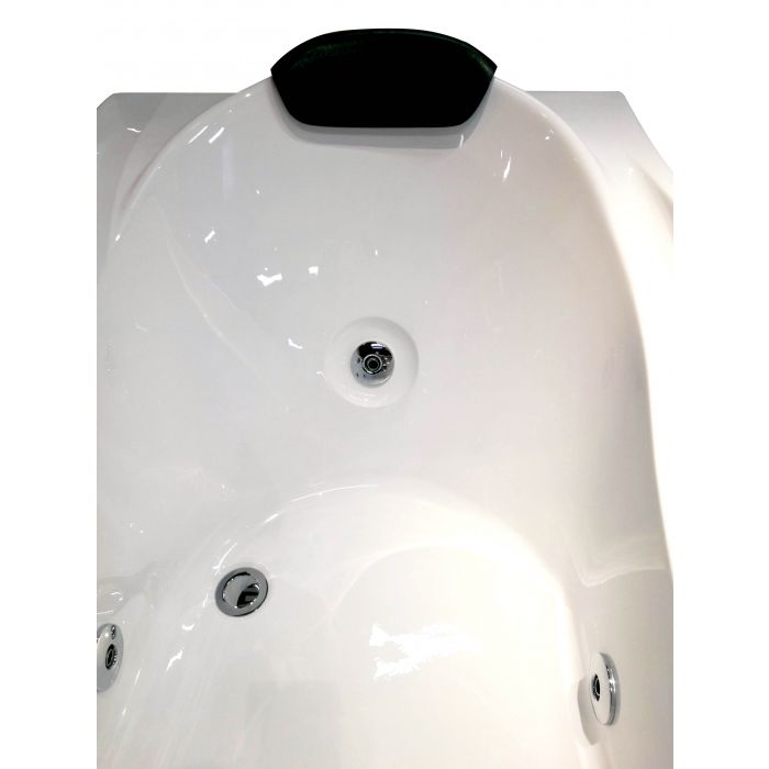 EAGO 6 ft Left Drain Acrylic White Whirlpool Bathtub w/ Fixtures AM189ETL-L