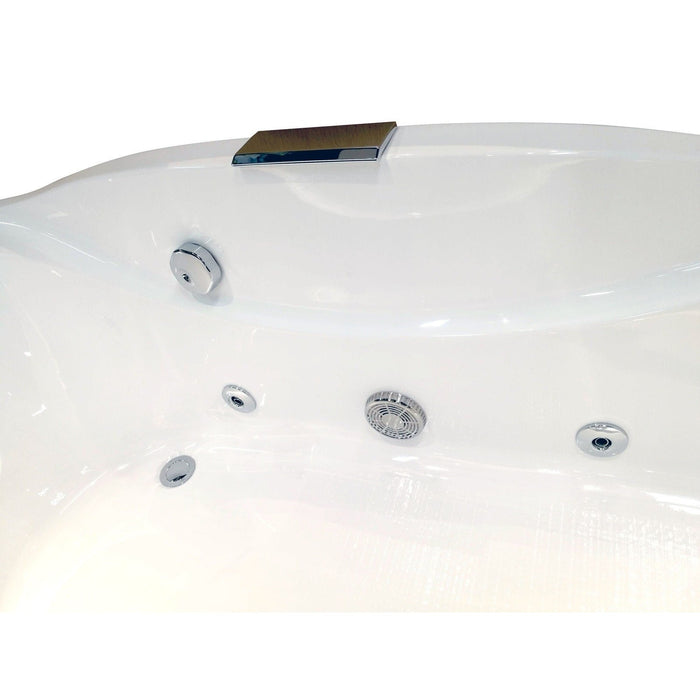 EAGO 6 ft Right Drain Acrylic White Whirlpool Bathtub w/ Fixtures AM189ETL-R