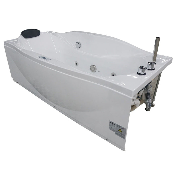 EAGO 6 ft Right Drain Acrylic White Whirlpool Bathtub w/ Fixtures AM189ETL-R