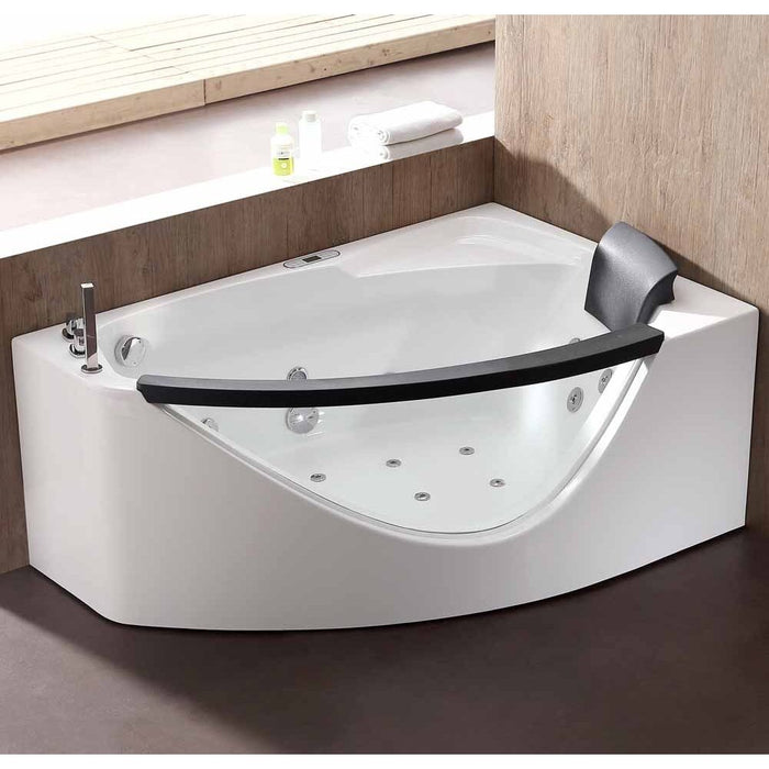 EAGO 5 ft Clear Rounded Left Corner Acrylic Whirlpool Bathtub AM198ETL-L