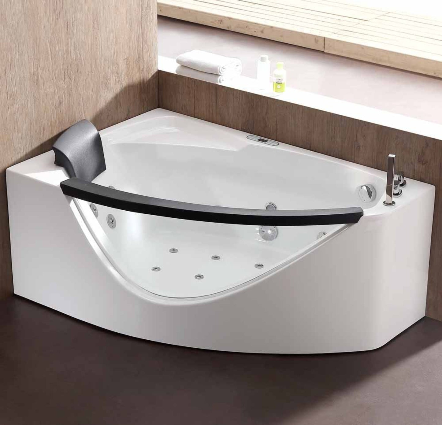 EAGO  5 ft Clear Rounded Right Corner Acrylic Whirlpool Bathtub - AM198ETL-R