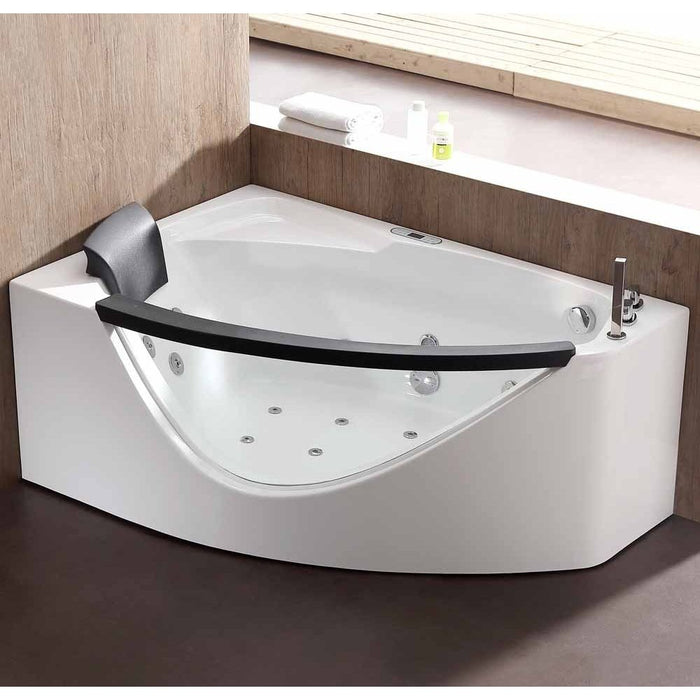 EAGO 5 ft Clear Rounded Right Corner Acrylic Whirlpool Bathtub AM198ETL-R