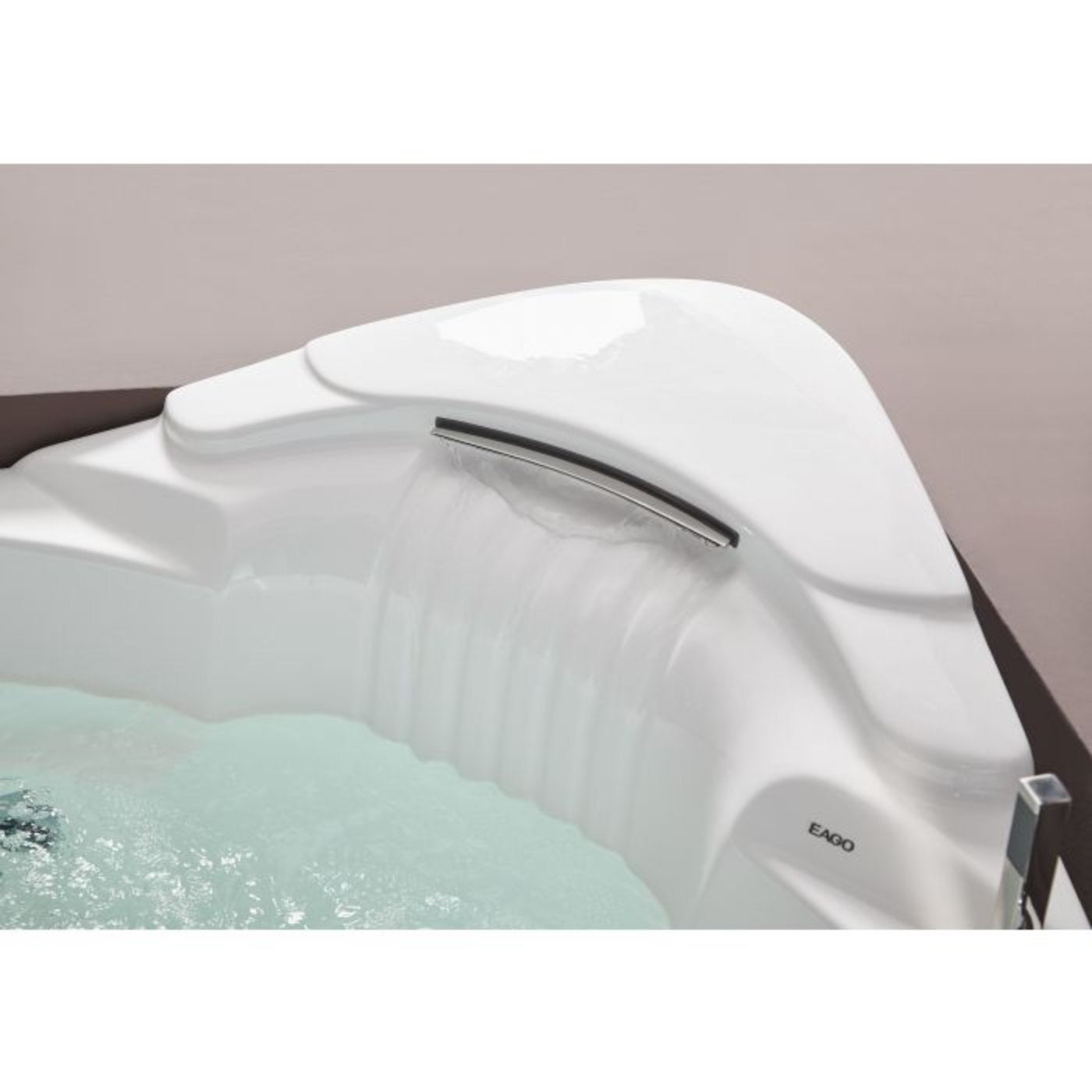 EAGO 5 ft Corner Acrylic White Waterfall Whirlpool Bathtub for Two AM505ETL