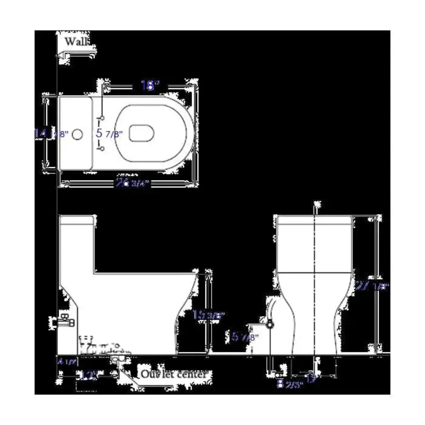 GREE EAGO Dual Flush One Piece Eco-Friendly High Efficiency Low Flush Ceramic Toilet - TB353