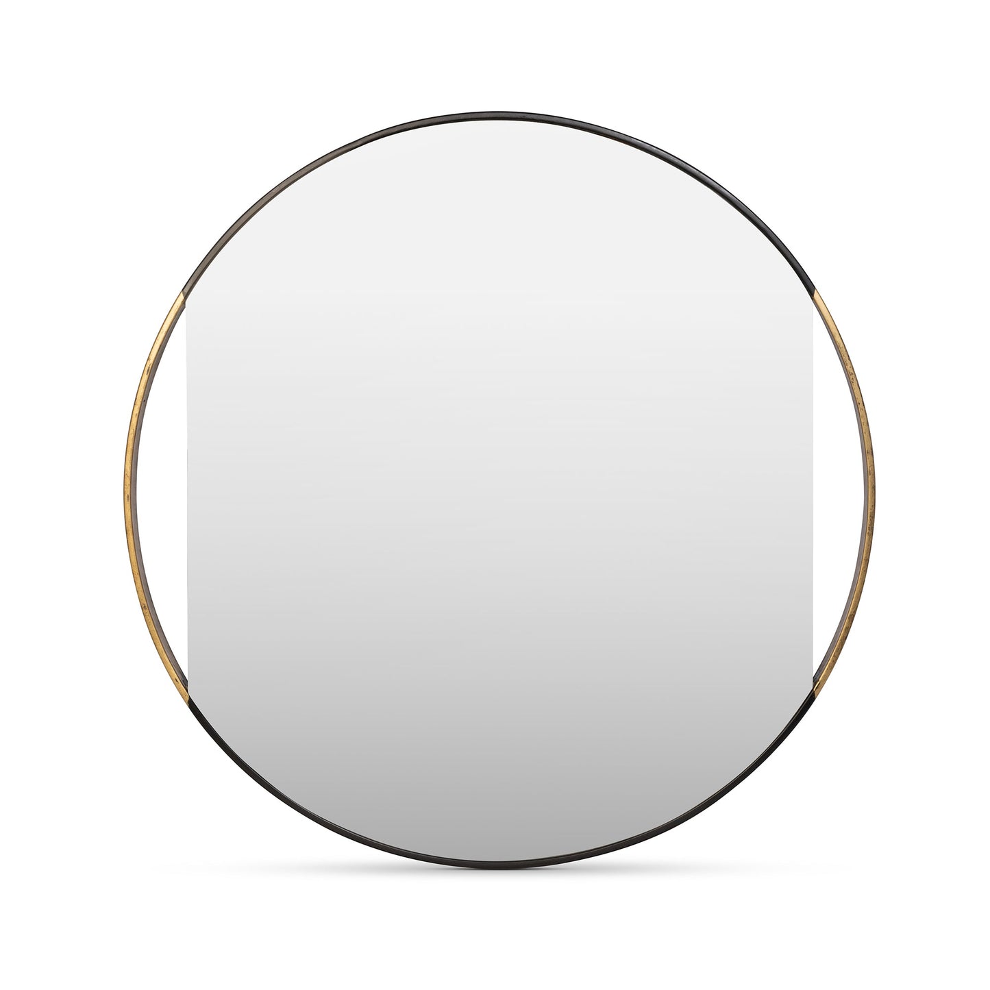 Park Hill Collection Clark Geometric Round Mirror with Antique Gold Rim - Elevate Your Modern Home Décor Today! - EWI20236
