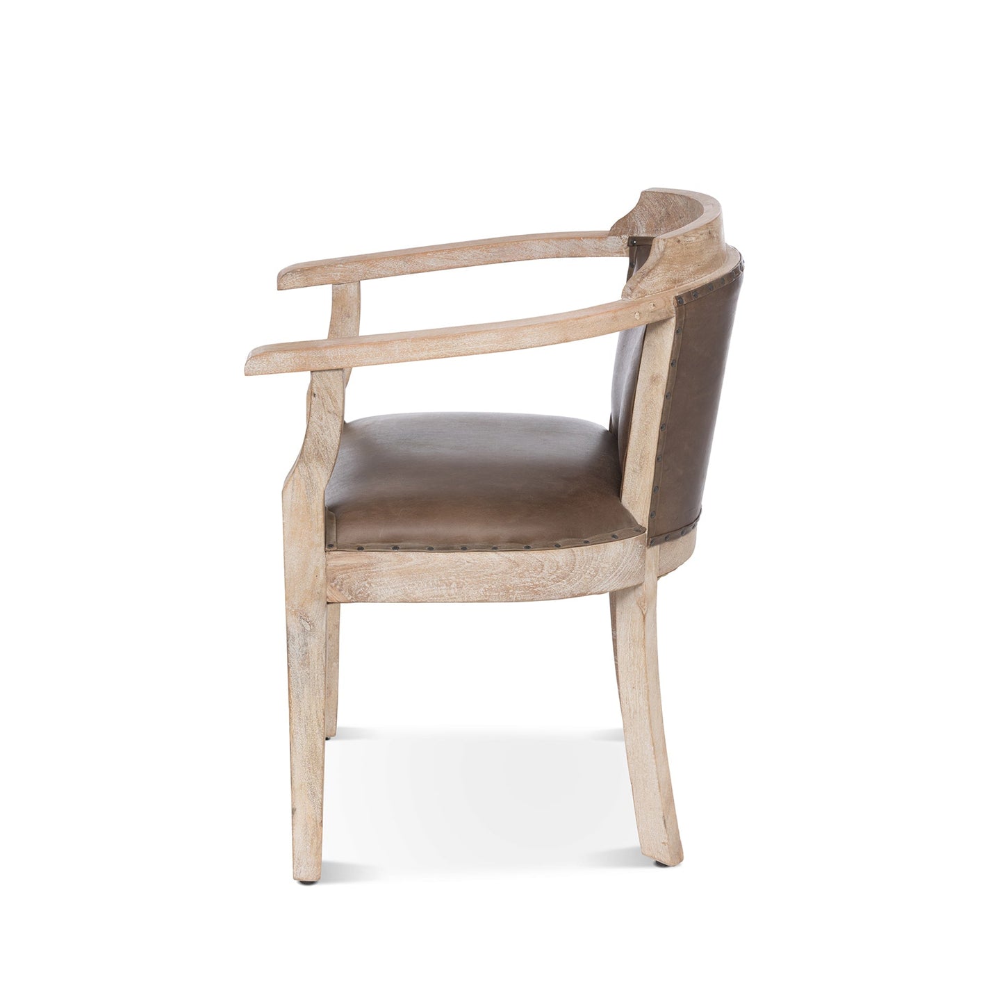 Park Hill Collection Colton Occasional Chair - Handcrafted Mango Wood & Aged Buffalo Leather for Modern Rustic Elegance - EFS36171