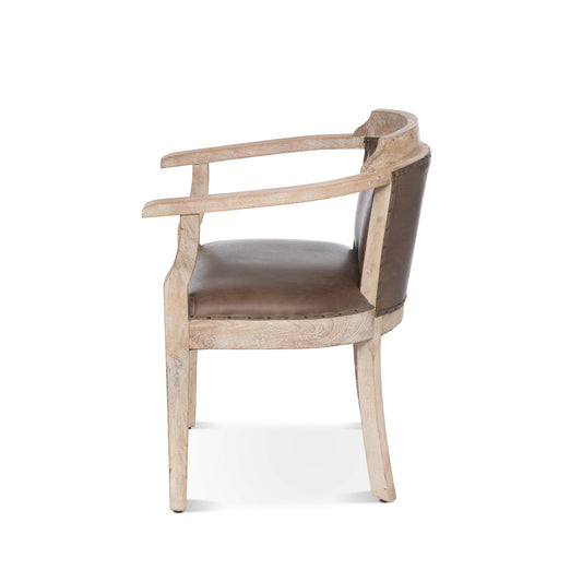 Park Hill Collection Colton Occasional Chair - Handcrafted Mango Wood & Aged Buffalo Leather for Modern Rustic Elegance - EFS36171