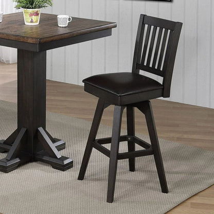 ECI Furniture Ashford 24 Slat Back Swivel Counter Stool With Vinyl Seat Set of 2 - EC-1859-23-CS