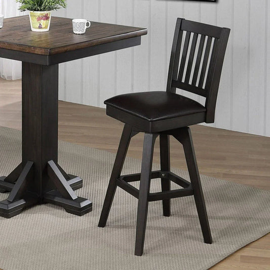 ECI Furniture Ashford 24 Slat Back Swivel Counter Stool With Vinyl Seat Set of 2 - EC-1859-23-CS