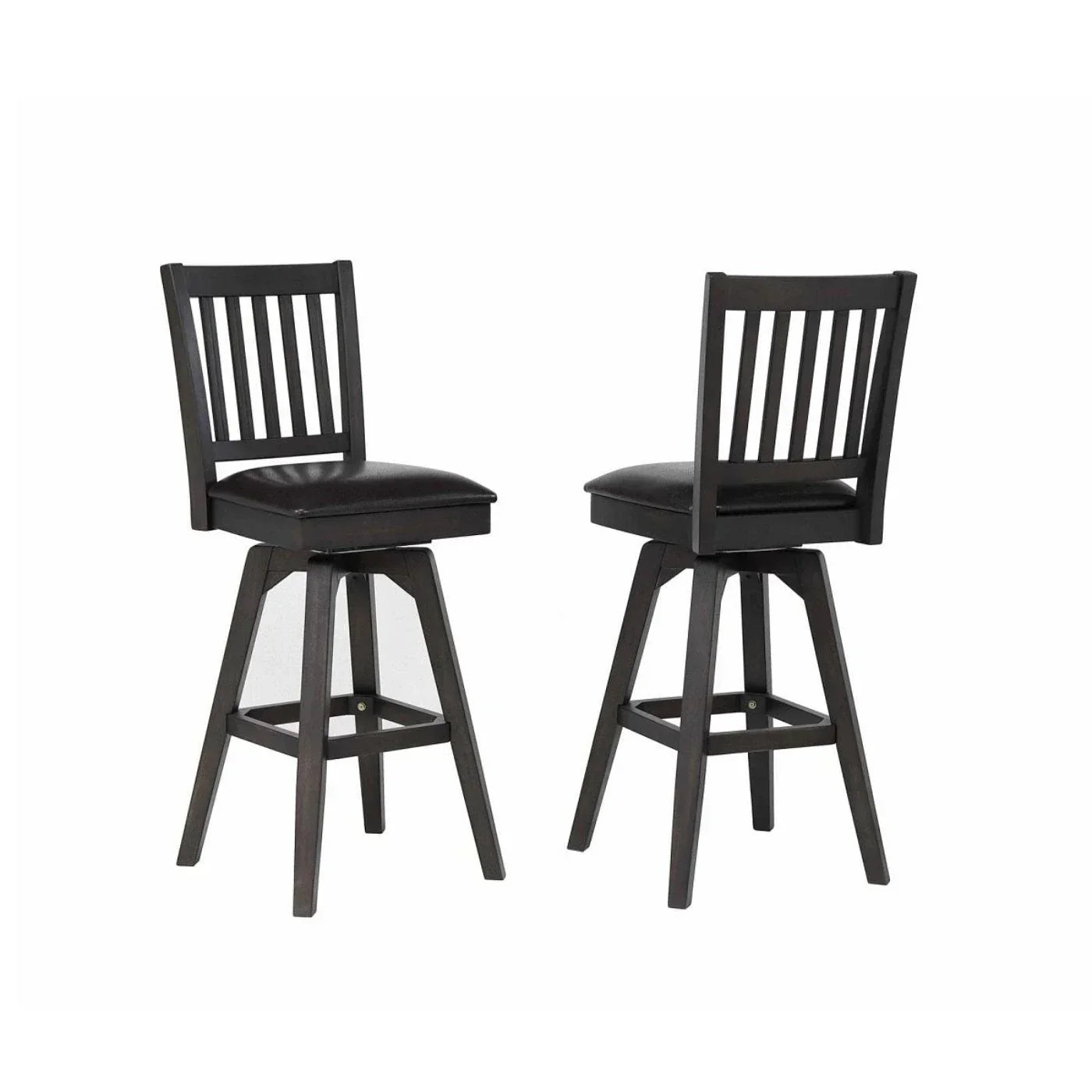 ECI Furniture Ashford 30" Slat Back Swivel Bar Stool with Vinyl Seat (Set of 2) - EC-1859-23-BS