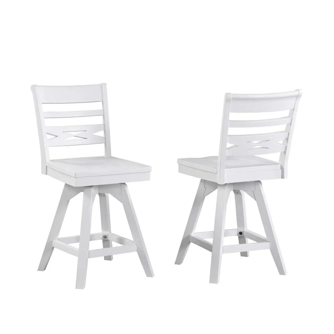 ECI Furniture Bianca Asbury Swivel 24" Counter Stool with Wood Seat (Set of 2) - 1060-01-CS2