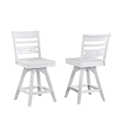 ECI Furniture Bianca Asbury Swivel 24" Counter Stool with Wood Seat (Set of 2) - 1060-01-CS2