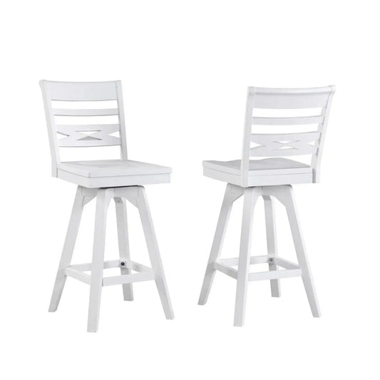 ECI Furniture Bianca Asbury Swivel 30 Bar Stool with Wood Seat Set of 2 - EC-1060-01-BS2