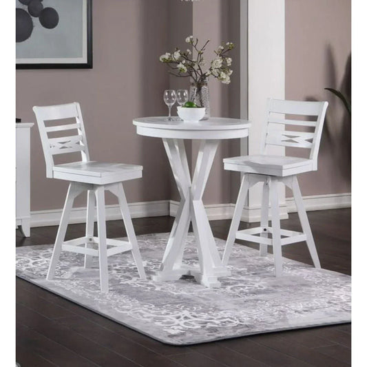 ECI Furniture Bianca Asbury Swivel 30 Bar Stool with Wood Seat Set of 2 - EC-1060-01-BS2