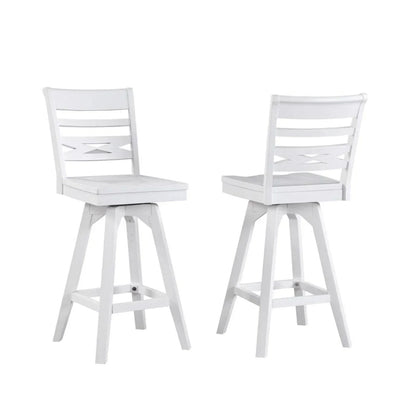 ECI Furniture Bianca Asbury Swivel 30" Bar Stool with Wood Seat (Set of 2) - EC-1060-01-BS2