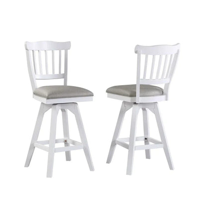 ECI Furniture Bianca Tulip Bar Swivel 30 Stool with Gray Vinyl Seat Set of 2 - EC-1060-01-BS1