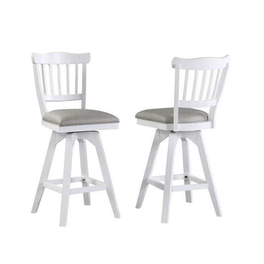 ECI Furniture Bianca Tulip Bar Swivel 30 Stool with Gray Vinyl Seat Set of 2 - EC-1060-01-BS1