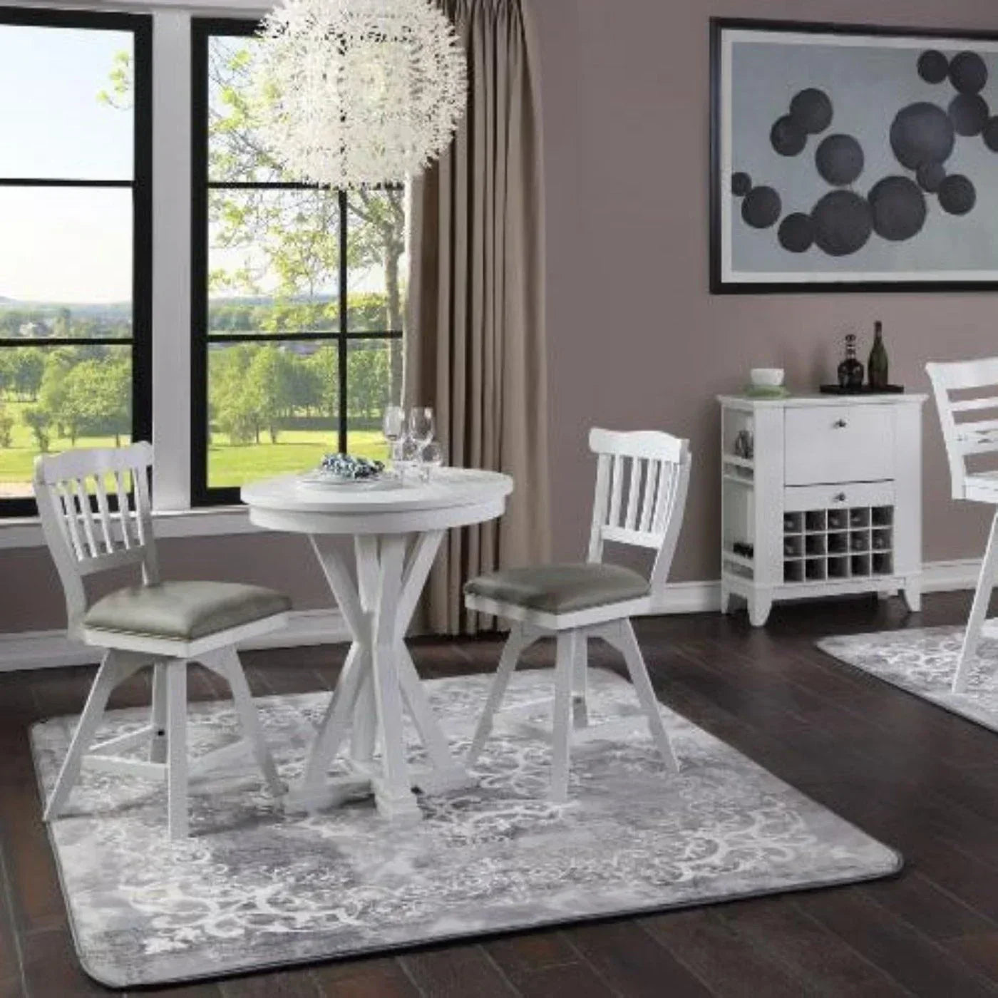 ECI Furniture Bianca Tulip Bar Swivel 30 Stool with Gray Vinyl Seat Set of 2 - EC-1060-01-BS1