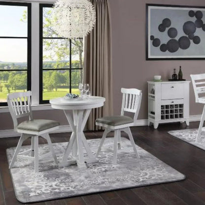 ECI Furniture Bianca Tulip Bar Swivel 30 Stool with Gray Vinyl Seat Set of 2 - EC-1060-01-BS1