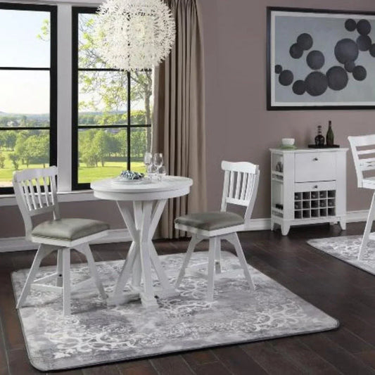 ECI Furniture Bianca Tulip Bar Swivel 30 Stool with Gray Vinyl Seat Set of 2 - EC-1060-01-BS1