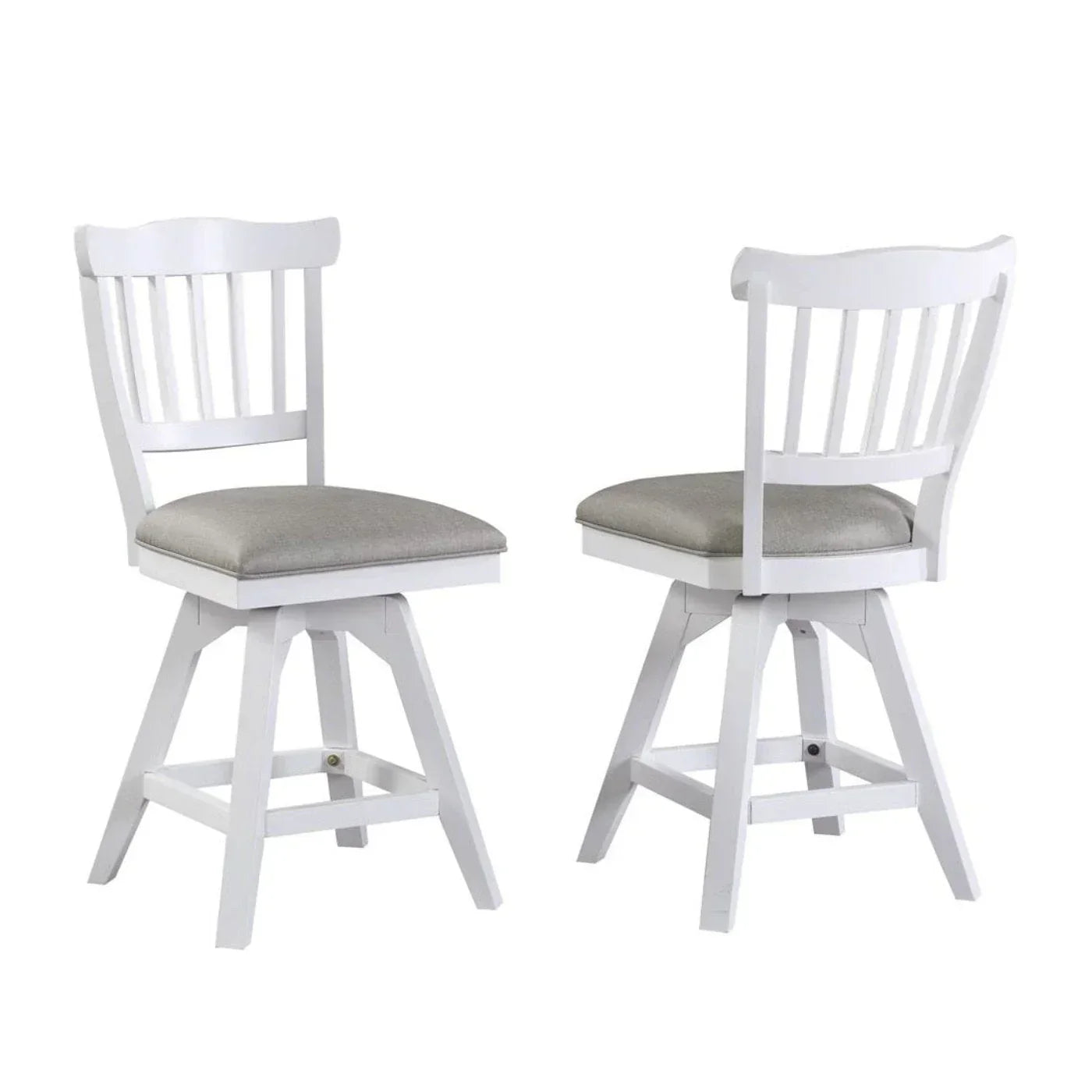 ECI Furniture Bianca Tulip Counter Swivel 24" Stool with Gray Vinyl Seat (Set of 2) - EC-1060-01-CS1