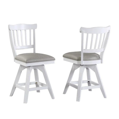 ECI Furniture Bianca Tulip Counter Swivel 24" Stool with Gray Vinyl Seat (Set of 2) - EC-1060-01-CS1