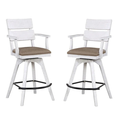 ECI Furniture La Sierra 30 Dbl Panel Back Spectator Bar Stool with Brown Vinyl Seat Set of 2 - EC-1164-22-SBS2
