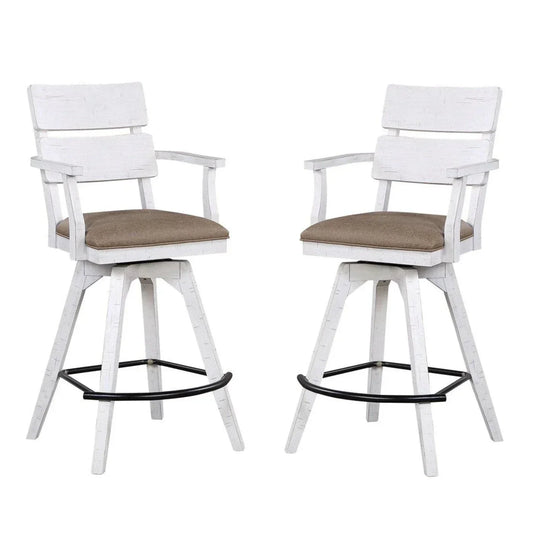ECI Furniture La Sierra 30 Dbl Panel Back Spectator Bar Stool with Brown Vinyl Seat Set of 2 - EC-1164-22-SBS2