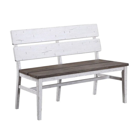 ECI Furniture La Sierra Dbl Panel Back Dining Bench with Wood Seat - EC-1164-22-BN2