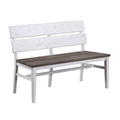 ECI Furniture La Sierra Dbl Panel Back Dining Bench with Wood Seat - EC-1164-22-BN2