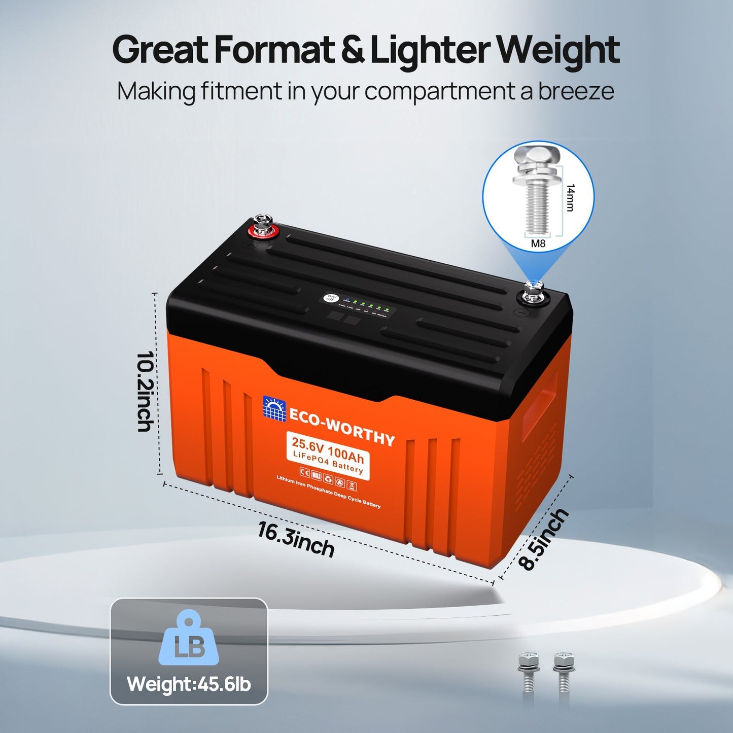 Eco Battery  24V 100Ah Bluetooth Lithium Battery with BMS -GW-L13080202109-1