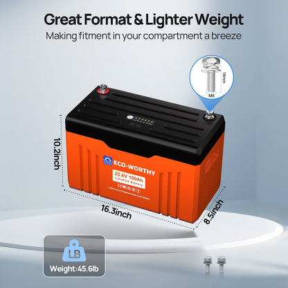 Eco Battery  24V 100Ah Bluetooth Lithium Battery with BMS -GW-L13080202109-1