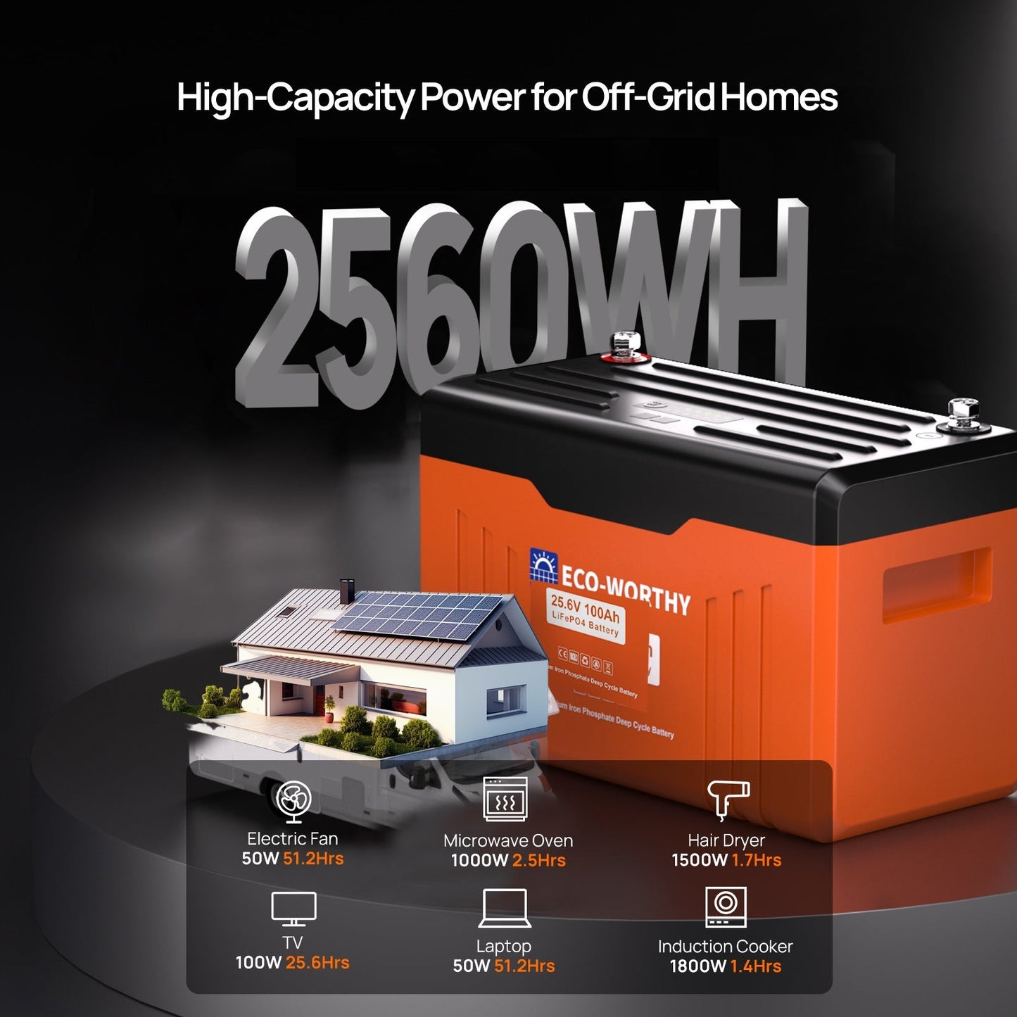 Eco Battery  24V 100Ah Bluetooth Lithium Battery with BMS -GW-L13080202109-1