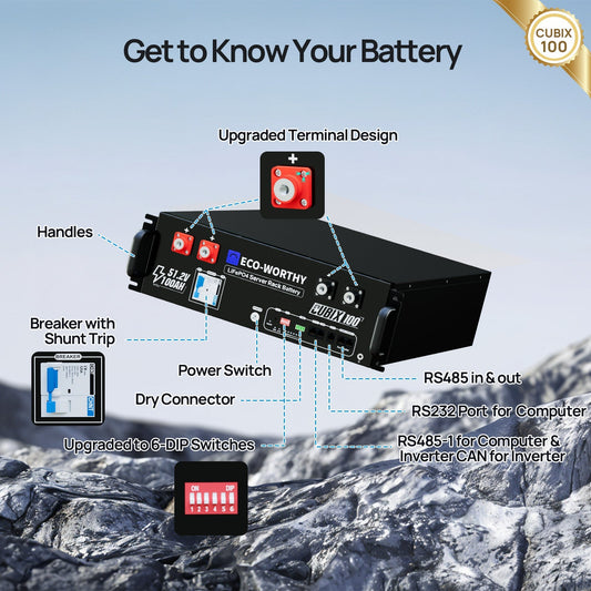 Eco-Worthy Off Grid Home Power Bundle | 5kW Inverter with 48V 100AH Server Rack Battery - L13NK5KSR48100B-1