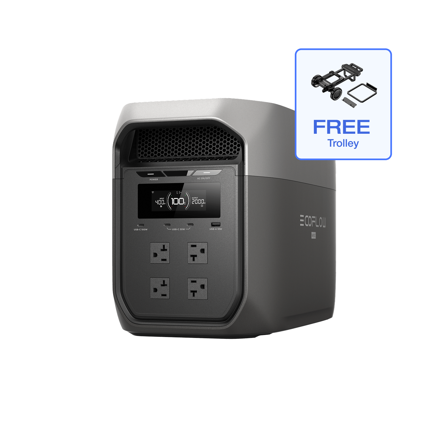 EcoFlow DELTA 3 Max Series Portable Power Station (2048Wh) - EFD3M-G-US