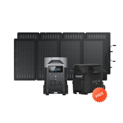 EcoFlow DELTA Pro + 2 x 220W Portable Solar Panels + DELTA Pro Bag (Free) - DP-220W-2-BAG