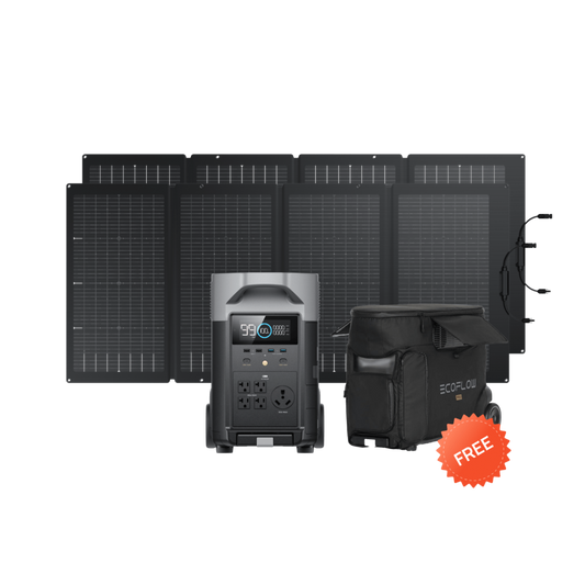 EcoFlow DELTA Pro + 2 x 220W Portable Solar Panels + DELTA Pro Bag (Free) - DP-220W-2-BAG