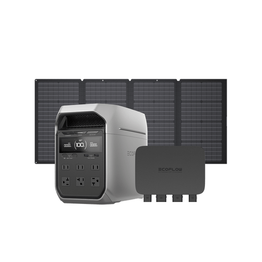 EcoFlow DELTA 3 Plus + 160W Portable Solar Panel + 800W Alternator Charger - D3P-160-AC