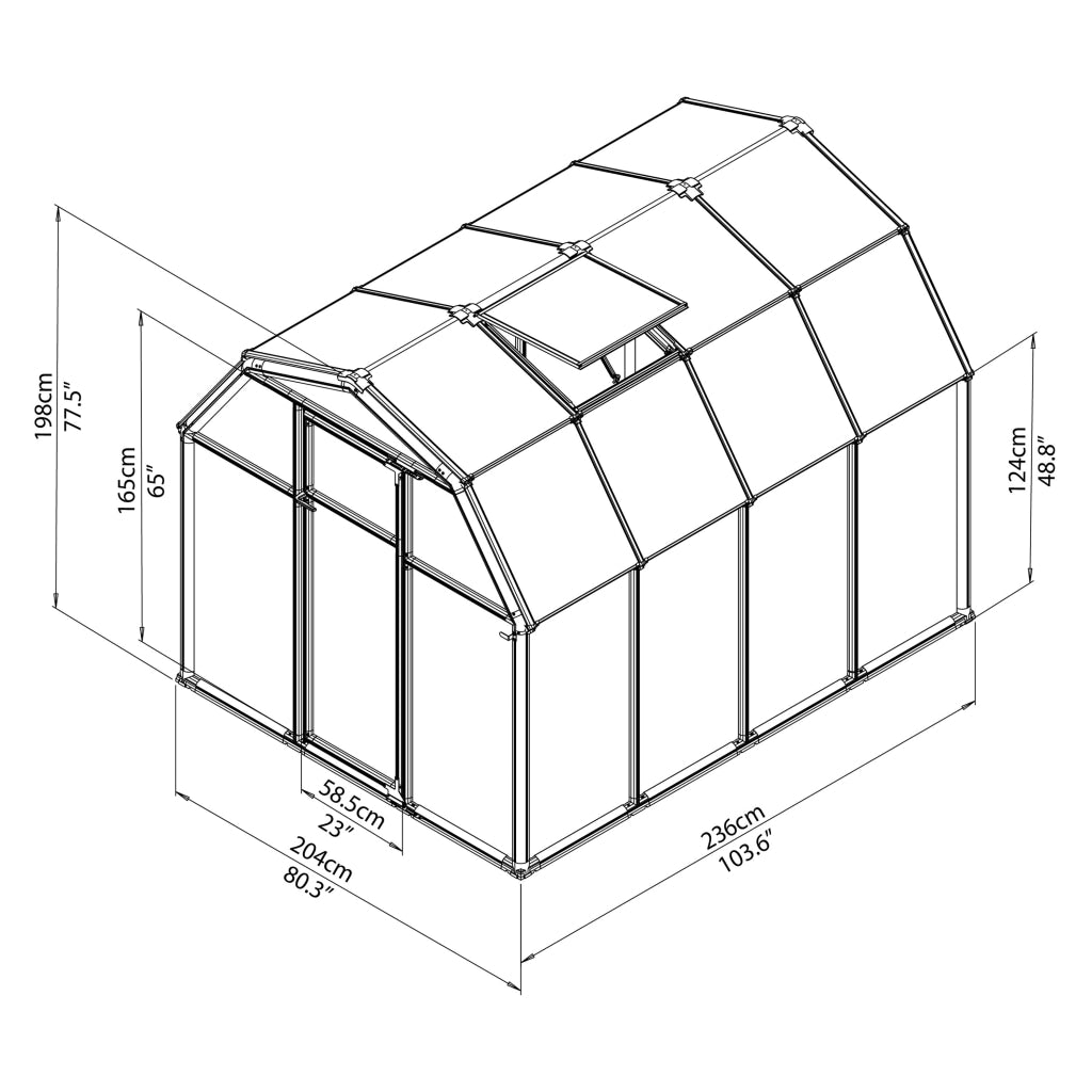 Rion EcoGrow 6' x 8' Greenhouse - HG7008