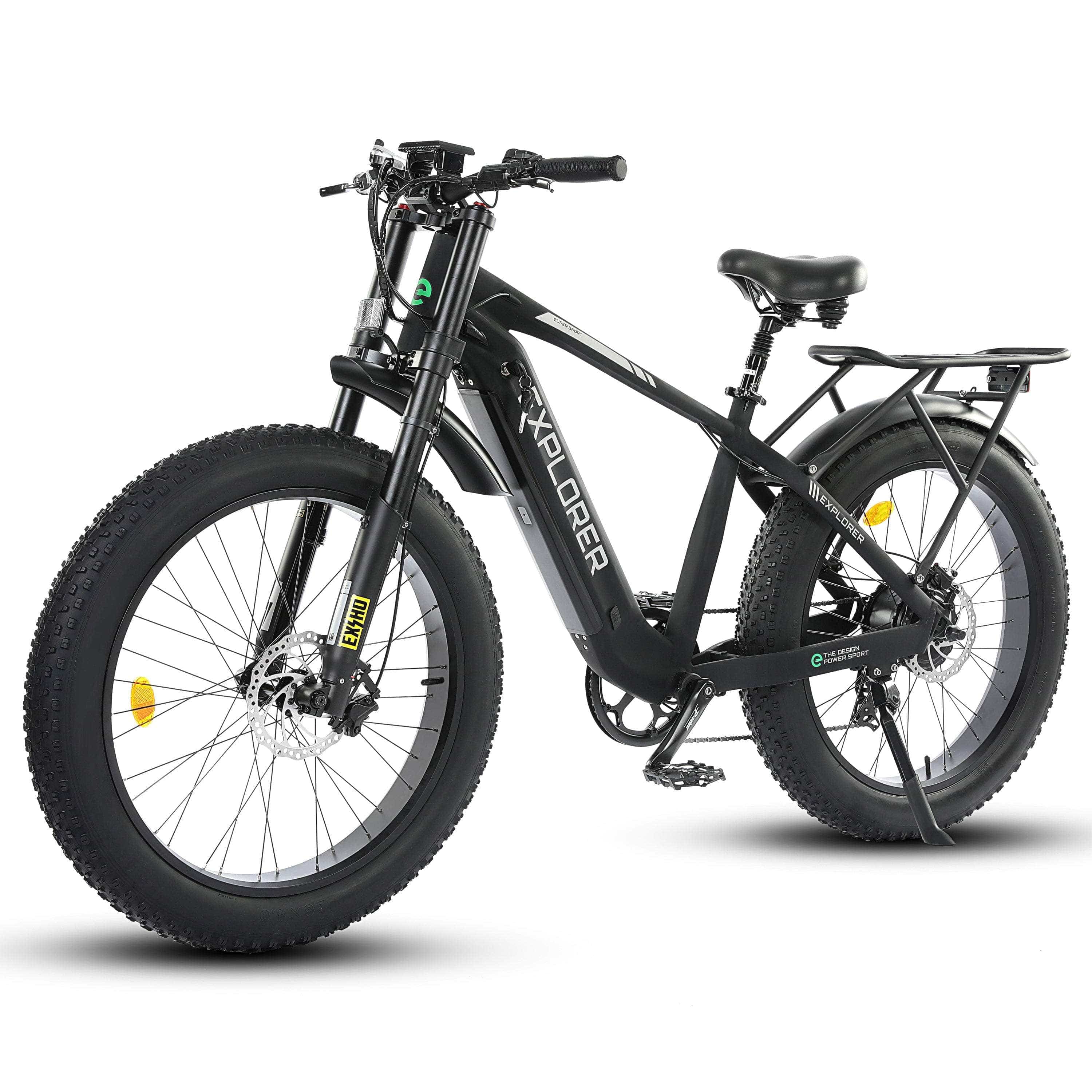 Ecotric Explorer 26 inches 48V Fat Tire Electric Bike with Rear Rack - EXP-MB