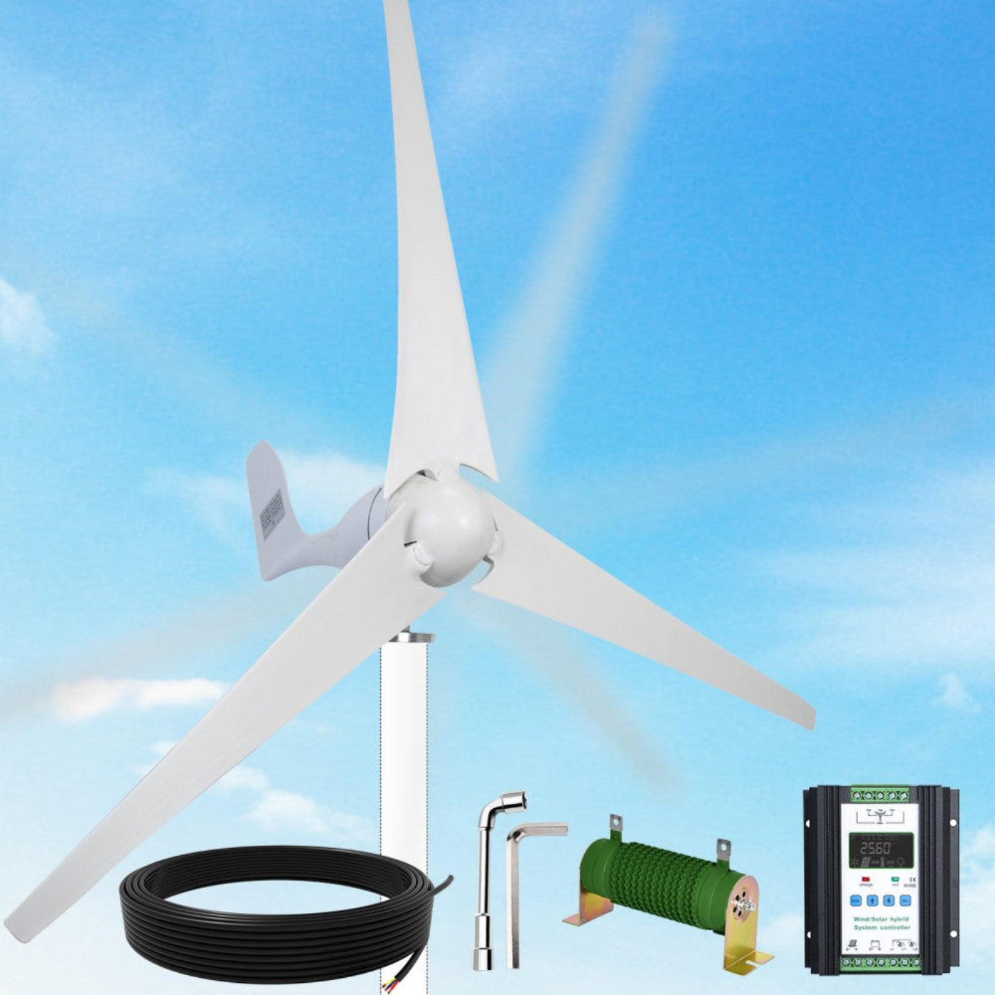 400W 12V/24V Wind Turbine Generator With 40A Hybrid Controller - US-L04WTG12-400-1