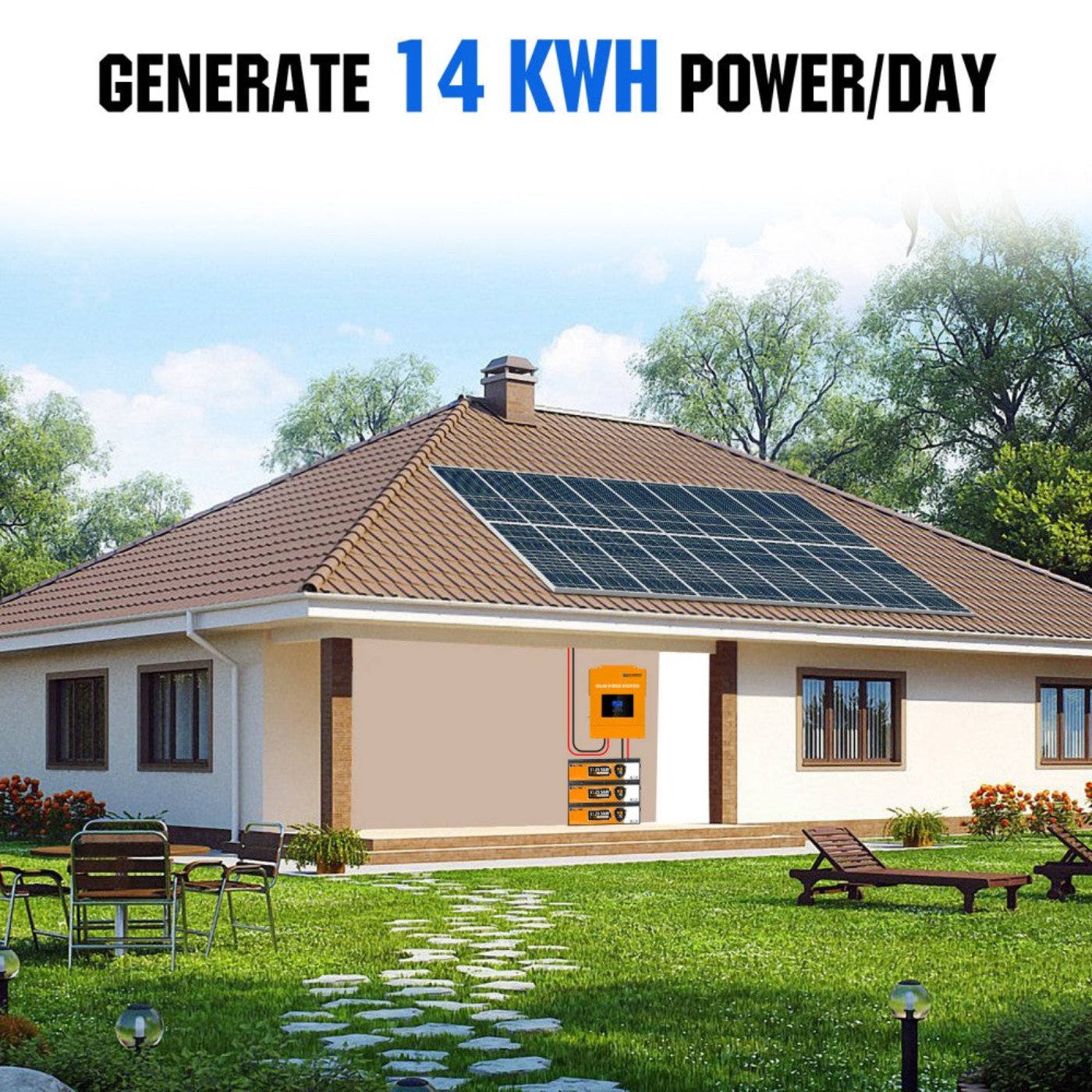 Eco-Worthy 3600W 48V 18x Bifacial 195W Complete MPPT Off Grid Solar Kit