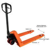 Tory Carrier Manual Pallet Jack Truck 5500 lbs. 48" L x 27" W Fork New - HP-III-2
