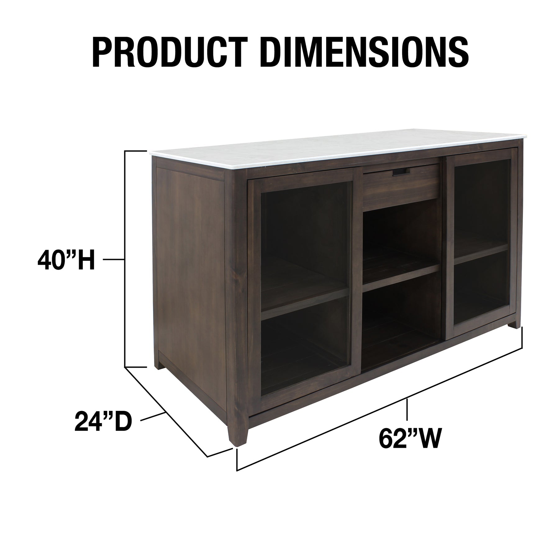 Brama by Vinotemp Wood Wine Credenza, in Brown Mahogany - VT-CREDMOD-BR-W